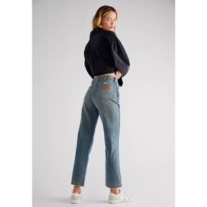 Wrangler x Free People Wild West High Rise Straight Jeans Peach Tint